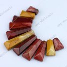 11PCS MOOKAITE GEMSTONE SHILED STICK BEADS PENDANT SET