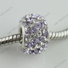 CZECH CRYSTAL 925 SILVER STRIPE BEAD FIT BRACELET