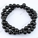 8MM BLACK ONYX AGATE GEMSTONE BALL LOOSE BEADS 1 STRAND