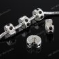 50x Black Crystal Silver Stopper/Lock Bead Fit Bracelet WHOLE SALE