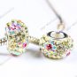 925 Silver Czech Crystal Flower 5mm Big Hole Beads Fit Charm Bracelet 8X14MM