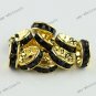 50x Black Crystal Gold plated Spacer Beads Findings