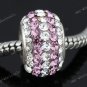 LILAC CZECH CRYSTAL 925 SILVER EUROPEAN BIG HOLE BEADS FIT BRACELET 1PC