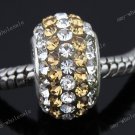 CZECH CRYSTAL EUROPEAN BEAD 925 SILVER BIG HOLE BEADS FIT BRACELET