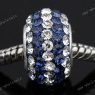 925 SILVER CZECH CRYSTAL BEADS BIG HOLE BEADS FIT CHARM BRACELET