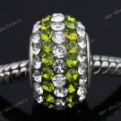 CZECH CRYSTAL 925 SILVER SPACER CHARM BEAD BIG HOLE BEADS