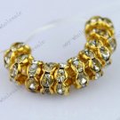 WHOLESALE 3X6mm Clear Crystal Spacer Gold Loose Beads Findings 50pcs