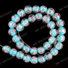 10MM LAKE BLUE LAMPWORK GLASS ROUND LOOSE BEADS FINDING