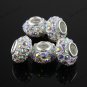 5X CLEAR AB CRYSTAL RESIN CHARM BEADS FIT BRACELET
