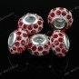 5X RED CRYSTAL RESIN CHARM EUROPEAN BEADS FIT BRACELET