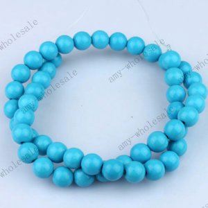 8MM BLUE TURQUOISE HOWLITE GEMSTONE LOOSE BEADS 15.5"