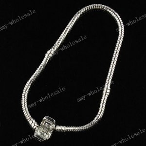100PCS SNAKE EMBOSS 18 KGP EUROPEAN BRACELETS FIT CHARM BEADS 21CM