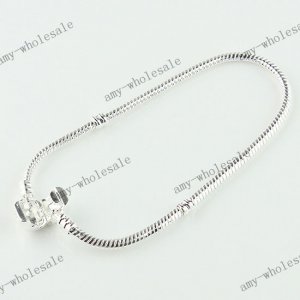 10PCS SNAKE EMBOSS SILVER EUROPEAN BRACELETS FIT CHARM BEADS 19CM