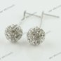 Authentic Clear Czech Crystal 925 Silver Fashion Ball Dangle Earring 10mm