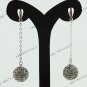 Authentic Gray Czech Crystal 925 Silver Fashion Ball Dangle Earring 10mm