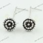 Clear&Blcak Czech Crystal Genuine 925 Silver Disco  Ball Dangle Earring 10mm
