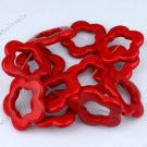 15.5" RED PLUM BLOSSOM GEMSTONE LOOSE BEAD STRAND 12PCS