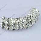 Silver Plated European Crystal Spacer Loose Bead Jewelry Finding Fit Bracelet