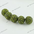 10X Olives Round Ball Crystal Loose Spacer Beads Hip Hop Bracelet Findings 10mm