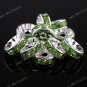 50x Light Green Crystal Spacer Beads Findings 4x10mm