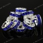 50x Blue Crystal Spacer Beads Wholesale Findings 4X10mm