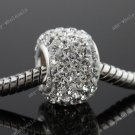 1X Gennine Czech Crystal 925 Sterling Silver Findings Square Charm Beads