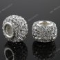1X Gennine Czech Crystal 925 Sterling Silver Findings Square Charm Beads