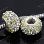 TRUE 925 SILVER CZECH CRYSTAL BIG HOLE LOOSE BEAD FINDINGS FIT CHARM BRACELET