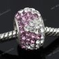 PURPLE CZECH CRYSTAL 925 SILVER CHARM BEAD
