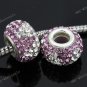 PURPLE CZECH CRYSTAL 925 SILVER CHARM BEAD