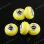 200X Yellow POLYMER CLAY EUROPEAN BIG HOLE CHARM BEADS FINDINGS WHOLESALE
