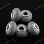 200X Gray POLYMER CLAY EUROPEAN BIG HOLE CHARM BEADS FINDINGS WHOLESALE