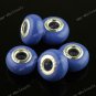 200X Sapphire Blue CLAY EUROPEAN BIG HOLE CHARM BEADS FINDINGS WHOLESALE