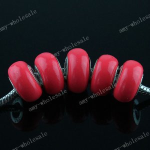 200X Rose POLYMER CLAY EUROPEAN BIG HOLE CHARM BEADS FINDINGS WHOLESALE