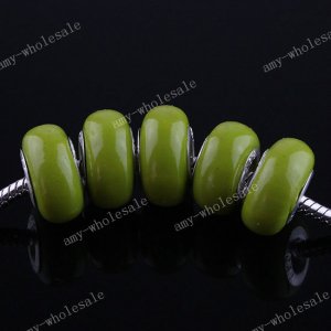 200X Olives POLYMER CLAY EUROPEAN BIG HOLE CHARM BEADS FINDINGS WHOLESALE