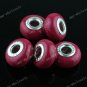 200X Magenta POLYMER CLAY EUROPEAN BIG HOLE CHARM BEADS FINDINGS WHOLESALE