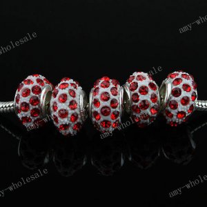50X Red Crystal Resin Beads Wholesale lots Fit Bracelet