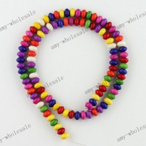 16" Howlite Turquoise Gemstone Abacus Charm Loose Beads