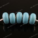 100X Ocean Blue POLYMER CLAY EUROPEAN BIG HOLE CHARM BEADS FINDINGS WHOLESALE