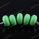 100X Light Green  POLYMER CLAY EUROPEAN BIG HOLE CHARM BEADS FINDINGS WHOLESALE