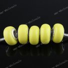 100X Yellow  POLYMER CLAY EUROPEAN BIG HOLE CHARM BEADS FINDINGS WHOLESALE