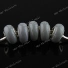 100X Gray POLYMER CLAY EUROPEAN BIG HOLE CHARM BEADS FINDINGS WHOLESALE