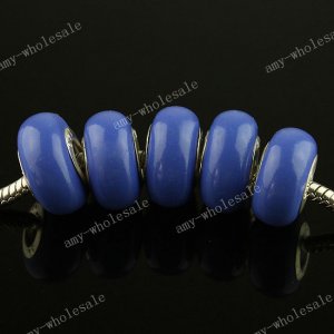 20X Sapphire Blue CLAY EUROPEAN BIG HOLE CHARM BEADS FINDINGS WHOLESALE