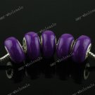20X Purple POLYMER CLAY EUROPEAN BIG HOLE CHARM BEADS FINDINGS WHOLESALE