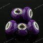 20X Purple POLYMER CLAY EUROPEAN BIG HOLE CHARM BEADS FINDINGS WHOLESALE
