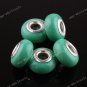 5X Green POLYMER CLAY EUROPEAN BIG HOLE CHARM BEADS FINDINGS 5mm