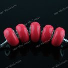 5X Rose POLYMER CLAY EUROPEAN BIG HOLE CHARM BEADS FINDINGS 5mm