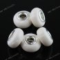 5X WHITE POLYMER CLAY EUROPEAN BIG HOLE CHARM BEADS FINDINGS 5mm