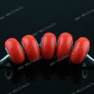 5X Nacarat  POLYMER CLAY EUROPEAN BIG HOLE CHARM BEADS FINDINGS 5mm