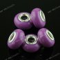 5X Voilet  POLYMER CLAY EUROPEAN BIG HOLE CHARM BEADS FINDINGS 5mm